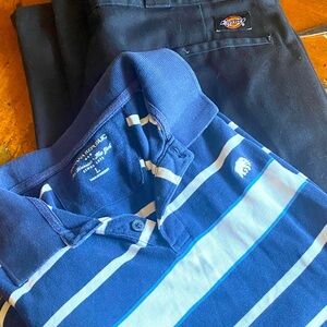 Bundle.of 2 Banana Republic large shirt Dickies pants Black Original Fit Pants